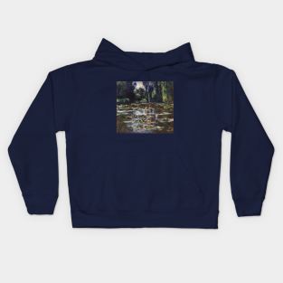 Waterlilies by Claude Monet Kids Hoodie